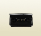 2013 Gucci bright bit black patent leather clutch 317638 A150T 1000
