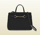 2013 Gucci bright bit black patent leather top handle tote