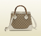 2013 Gucci diana original GG canvas top handle bamboo tote