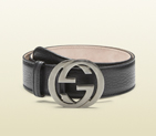 2013 Gucci leather belt with interlocking G buckle