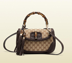 2013 Gucci new bamboo original GG canvas top handle bag
