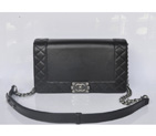2014 Boy Chanel A67949 Black Flap Shoulder Bag in Sheepskin Leather A67949