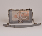 2014 Boy Chanel Dallas Flap Shoulder Bag Sheepskin A92480 Gray A92480