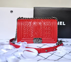 2014 Boy Chanel Flap Bag in Original Sheepskin Leather A66307 in Red A66307