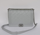 2014 Boy Chanel Flap Shoulder Bag A68087 Calfskin Grey A68087