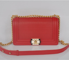 2014 Boy Chanel Flap Shoulder Bag in Calf Leather A92094 Red A92094