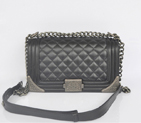 2014 Boy Chanel Flap Shoulder Bag in Calfskin Leather A67088 Black A67088