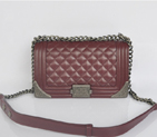 2014 Boy Chanel Flap Shoulder Bag in Calfskin Leather A67088 Burgundy A67088