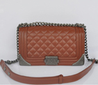 2014 Boy Chanel Flap Shoulder Bag in Calfskin Leather A67088 Wheat A67088