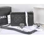 2014 Boy Chanel Flap Shoulder Bag in Original Calf Leather A91205 Black A91205