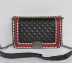 2014 Boy Chanel Flap Shoulder Bag in Sheepskin Leather A67086 Black A67086