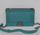 2014 Boy Chanel Flap Shoulder Bag in Sheepskin Leather A90191 Green A90191