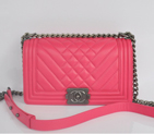 2014 Boy Chanel Flap Shoulder Bag in Sheepskin Leather A90191 Rose A90191