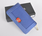 2014 Boy Chanel Matelasse Zip Around Wallet C362 Blue C362