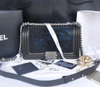 2014 Boy Chanel Star Flap Shoulder Bag Original Leather A67086 Black A67086