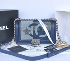 2014 Boy Chanel Star Flap Shoulder Bag Original Leather A67086 Blue A67086
