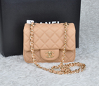 2014 Chanel 1115 mini Classic Flap Bag Original Caviar Leather Apricot in Gold 1115