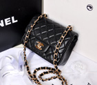 2014 Chanel 1115 mini Classic Flap Bag Original Caviar Leather Black in Gold insize Red 1115