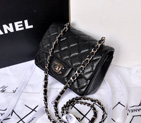 2014 Chanel 1115 mini Classic Flap Bag Original Caviar Leather Black in Silver insize Black 1115