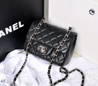 2014 Chanel 1115 mini Classic Flap Bag Original Caviar Leather Black in Silver insize Red 1115