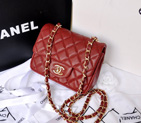 2014 Chanel 1115 mini Classic Flap Bag Original Caviar Leather Claret in Gold 1115