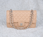 2014 Chanel 2.55 Classic Original Caviar Leather Flap Bag 1112 in Apricot with Silver Hardware 1112