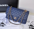 2014 Chanel 2.55 Classic Original Caviar Leather Flap Bag 1112 in Blue with Gold Hardware 1112