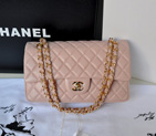 2014 Chanel 2.55 Classic Original Lambskin Leather Flap Bag 1112 in Pink with Gold Hardware 1112