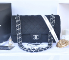 2014 Chanel 2.55 Series Classic Flap Bag Denim Fabric CF1112 Black 1112