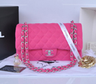 2014 Chanel 2.55 Series Classic Flap Bag Denim Fabric CF1112 Rose 1112