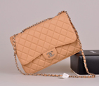 2014 Chanel A28600 Original Caviar Leather Classic Flap Bag in Apricot with Silver A28600