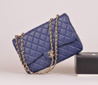 2014 Chanel A28600 Original Caviar Leather Classic Flap Bag in Blue with Gold A28600