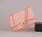 2014 Chanel A28600 Original Caviar Leather Classic Flap Bag in Pink with Gold A28600