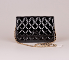 2014 Chanel A33814 Black Patent Leather mini Flap Bag Gold A33814