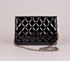 2014 Chanel A33814 Black Patent Leather mini Flap Bag Silver A33814
