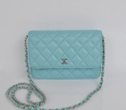 2014 Chanel A33814 Light blue Sheepskin Leather mini Flap Bag Silver A33814