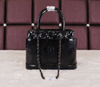2014 Chanel A68069 Top Handle Bag Oil Wax Leather Black A68069