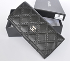 2014 Chanel Bi-Fold Wallet Embossed Leather A50098 Black A50098