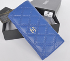 2014 Chanel Bi-Fold Wallet Embossed Leather A50098 Blue A50098