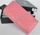 2014 Chanel Bi-Fold Wallet Embossed Leather A50098 Cherry Pink A50098
