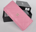 2014 Chanel Bi-Fold Wallet Embossed Leather A50098 Pink A50098