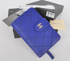 2014 Chanel Bi-Fold Wallet Original Elephant pattern Leather C9558 Blue C9558