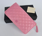 2014 Chanel Bi-Fold Zip Around Wallet Original Leather A91504 Pink A91504