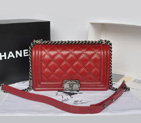 2014 Chanel Boy Flap Shoulder Bag Original Bright Leather A66383 Burgundy A66383