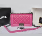 2014 Chanel Boy Flap Shoulder Bag Original Bright Leather A66383 Rose A66383