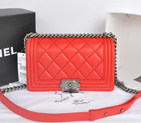 2014 Chanel Boy Flap Shoulder Bag in Original Leather A91205 Red A91205
