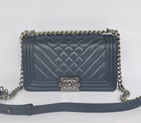 2014 Chanel Boy Flap Shoulder Bag in Original Sheepskin Leather A90191 Royalblue A90191