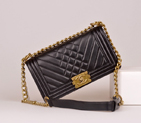 2014 Chanel Boy Flap Shoulder Bag in Top Original Leather A90191 Black A90191