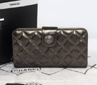 2014 Chanel C013 Matelasse Bi-Fold Wallet in Original Leather Gray C013