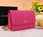 2014 Chanel Camellia Leather mini Flap Bag A088 Rose A088